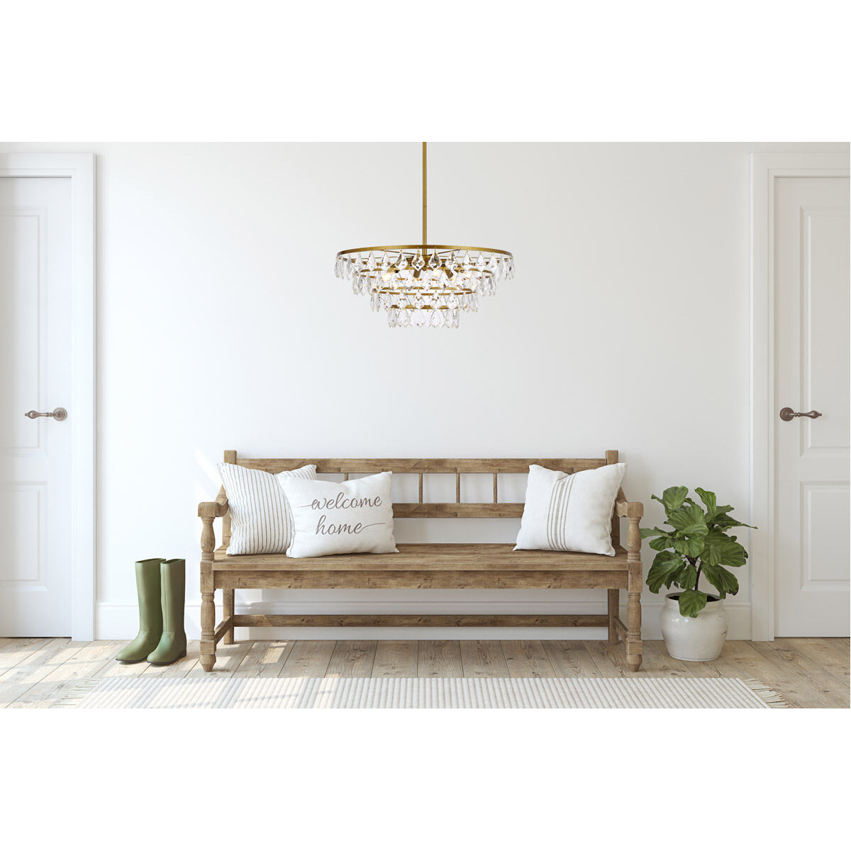 Ella 6 Light 24 inch Brass Pendant Ceiling Light