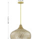 Kemp 1 Light 17.75 inch Ivory and Gold Shell Pendant Ceiling Light
