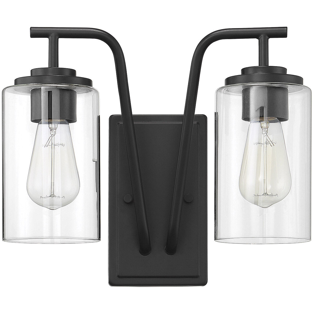 Farmhouse 2 Light 11 inch Matte Black Outdoor Wall Lantern
