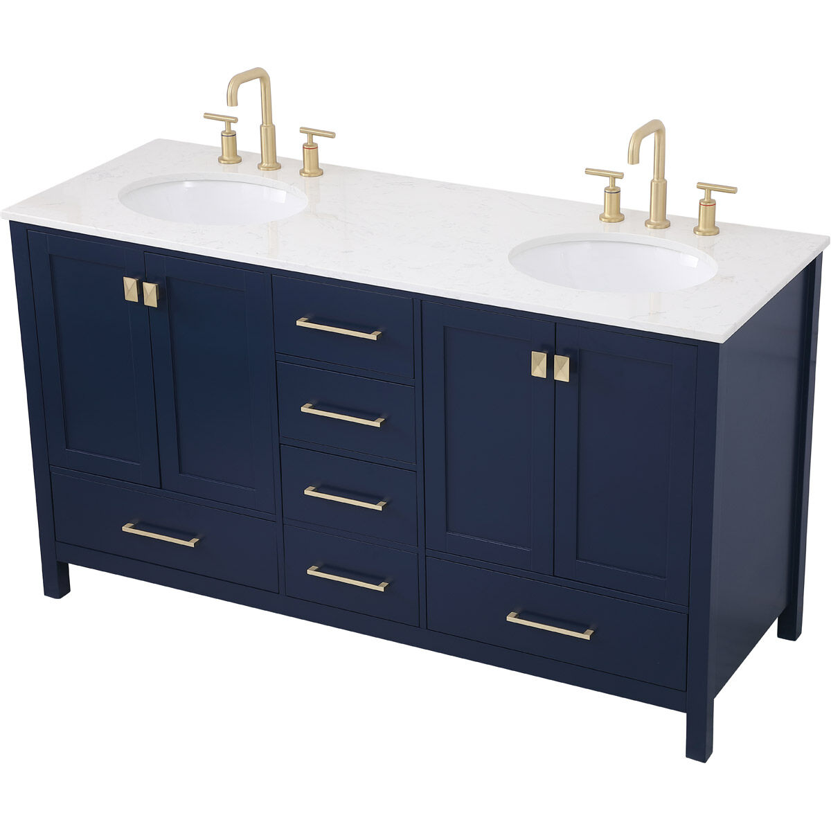 Irene 60 X 22 X 34 inch Blue Vanity Sink Set
