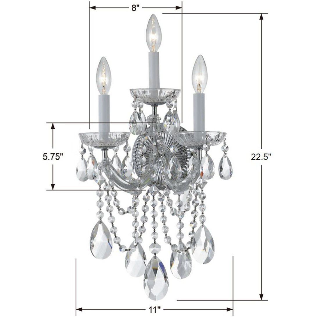 Maria Theresa Sconce Wall Light in Clear Swarovski Strass, Polished Chrome