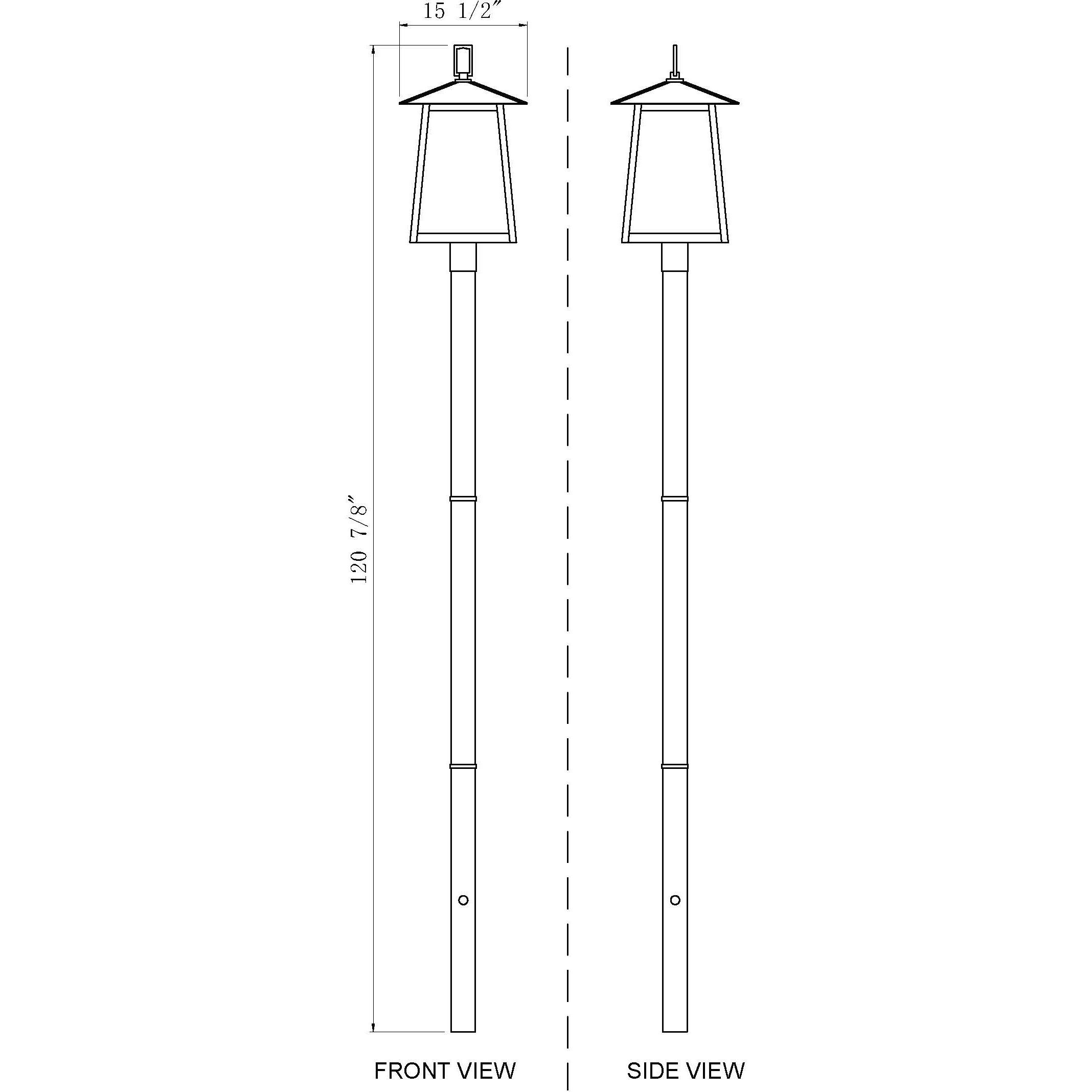 Rainer 5 Light 121.5 inch Black Outdoor Post Mounted Fixture in G9