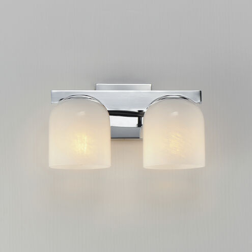 Scoop 2 Light 13.5 inch Polished Chrome Bath Vanity Wall Light in Marble