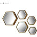 Hexagonal 16 X 14 inch Gold with Clear Wall Mirror
