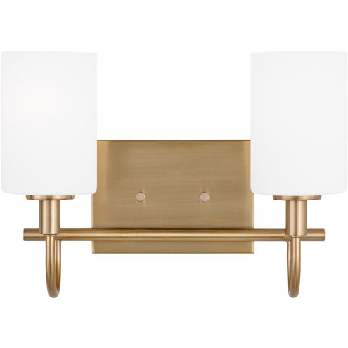 Oak Moore 2 Light 13.88 inch Satin Brass Bath Vanity Wall Light