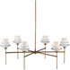 Etiquette 6 Light 40.5 inch Antique Brass/White Chandelier Ceiling Light