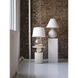 Helena 25 inch 60 watt Aged Brass/Ceramic Matte White Speck Table Lamp Portable Light