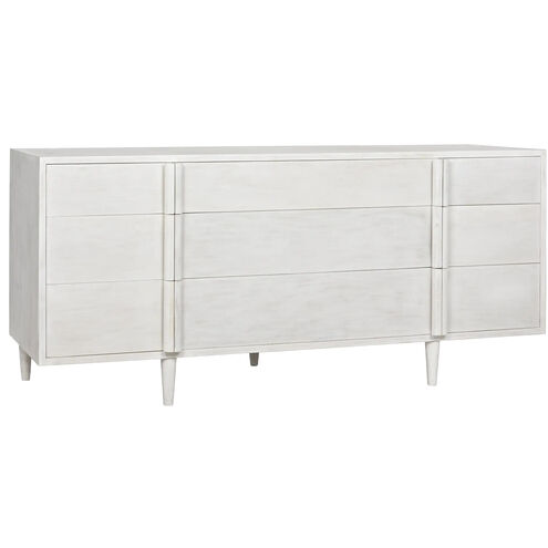 Morten White Wash Dresser, 9 Drawer