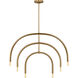 Drew & Jonathan Hadden 6 Light 36 inch Satin Brass Chandelier Ceiling Light