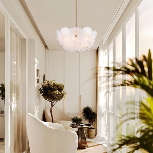 Tallulah 6 Light 24 inch Lacquered Gold Pendant Ceiling Light, Converts to Semi Flush