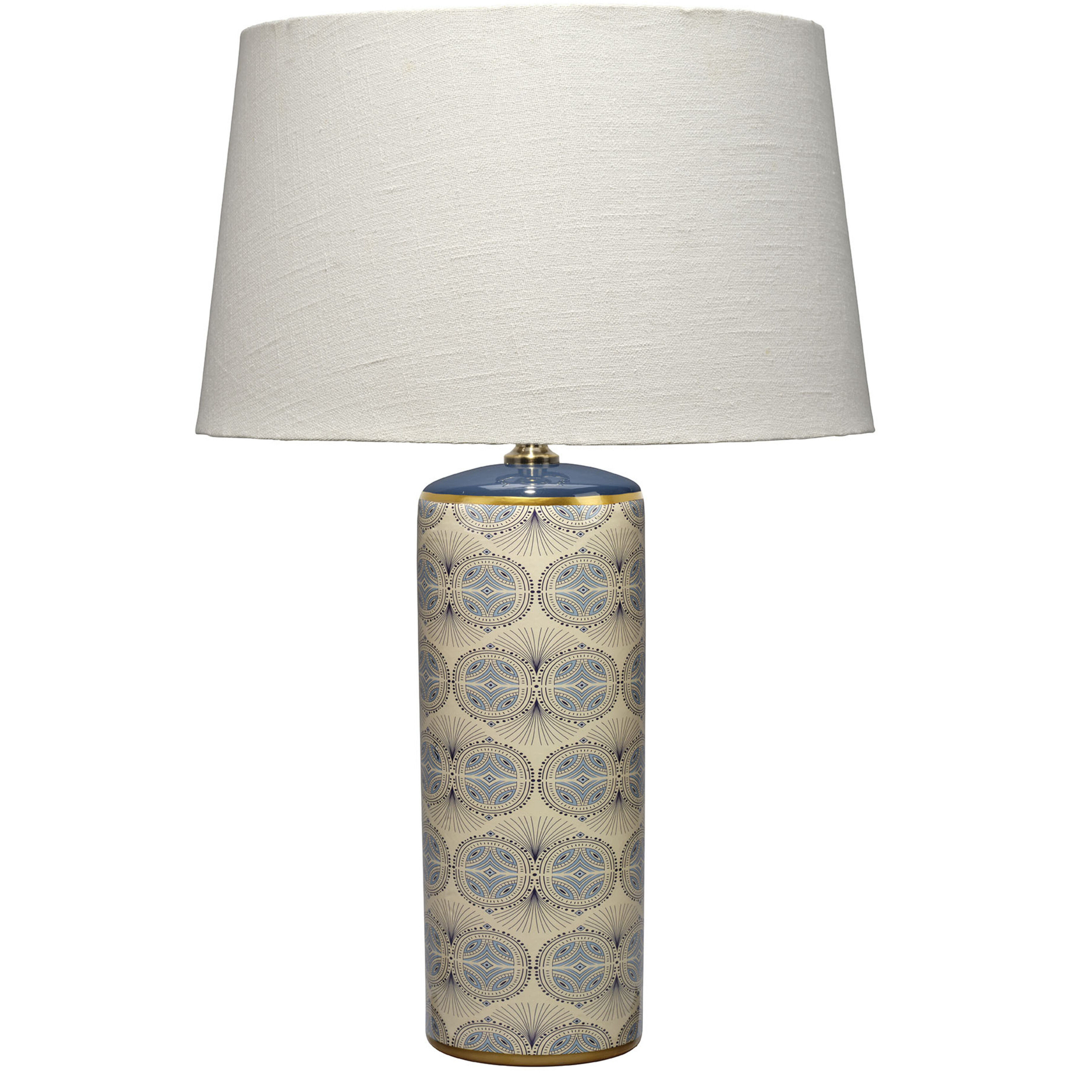 Orbital 31 inch 100.00 watt Cream and Blue Patterned Table Lamp Portable Light, Inline