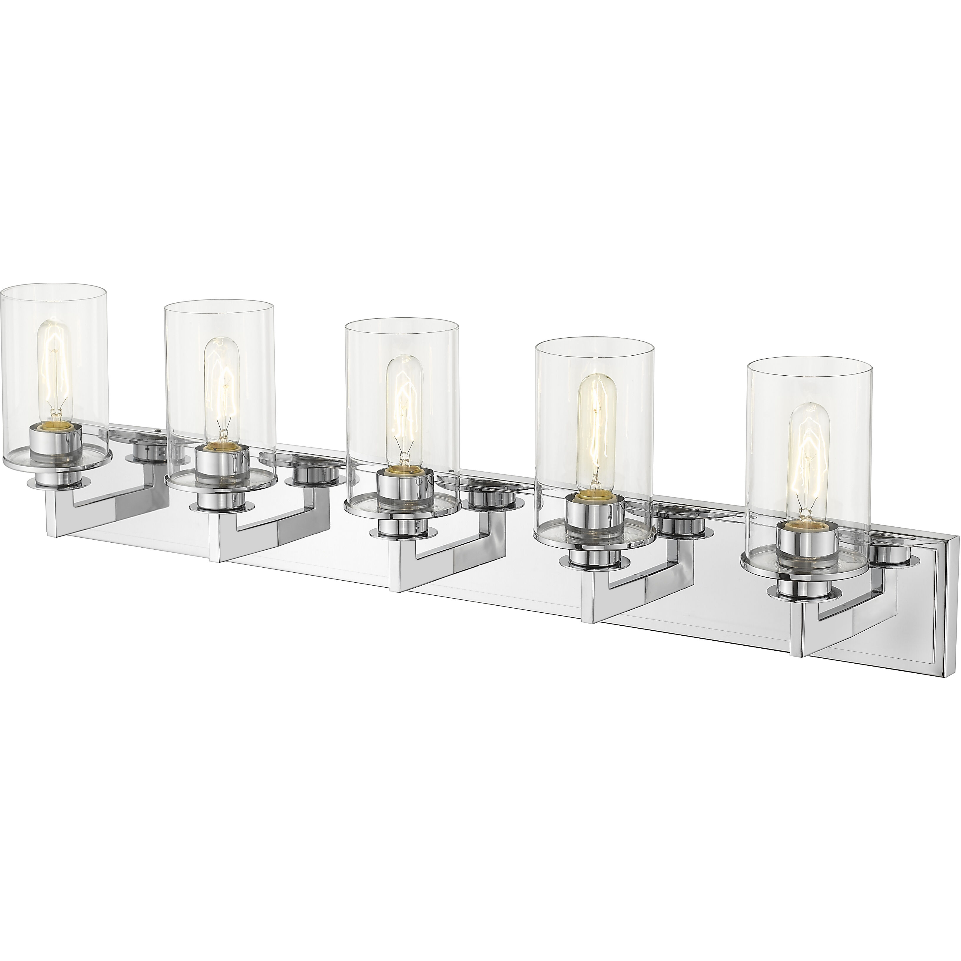 Savannah 5 Light 38.75 inch Chrome Vanity Wall Light
