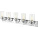 Savannah 5 Light 38.75 inch Chrome Vanity Wall Light