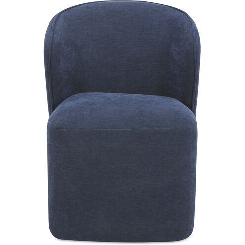 Larson Blue Dining Chair, Rolling