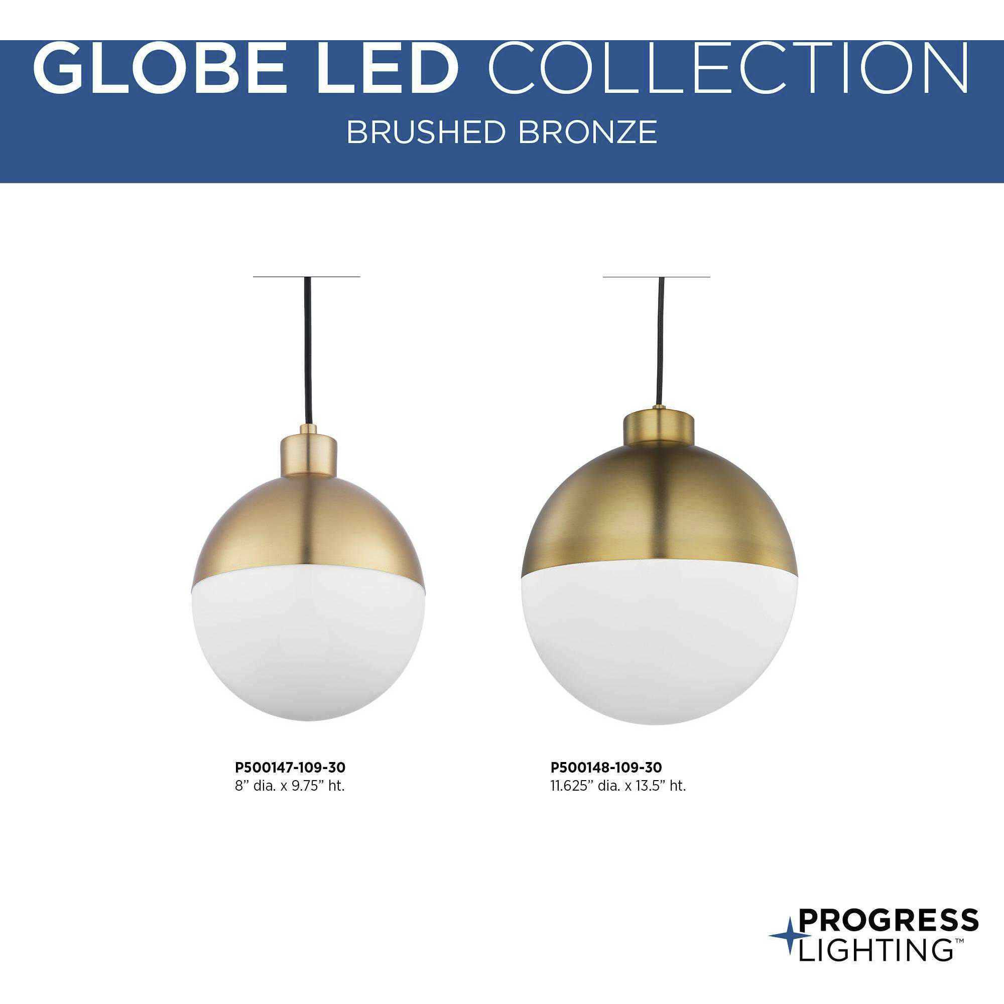 Globe LED LED Brushed Bronze Pendant Ceiling Light