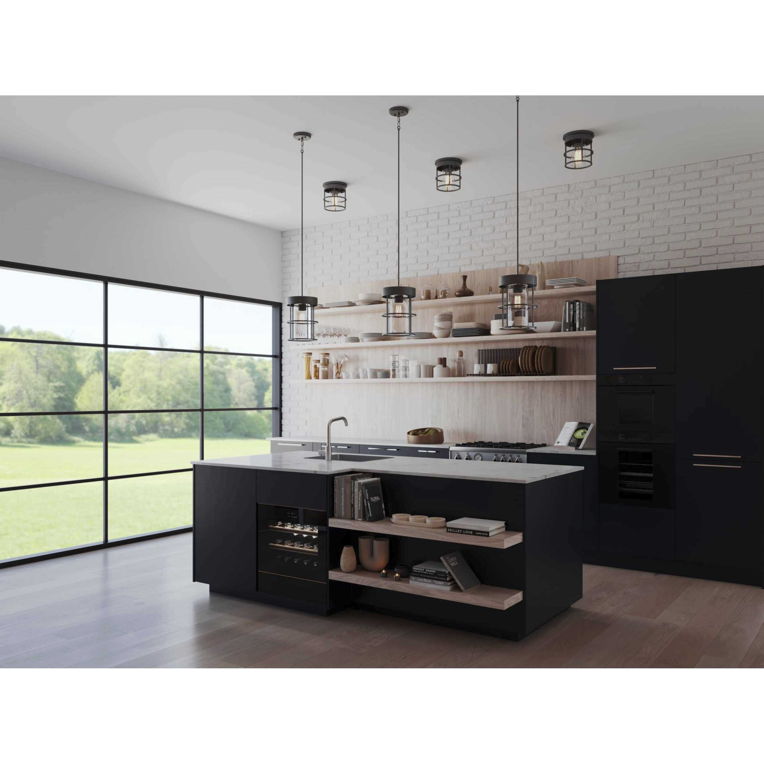 Burgess 1 Light 8.87 inch Matte Black Flushmount Ceiling Light, Design Series