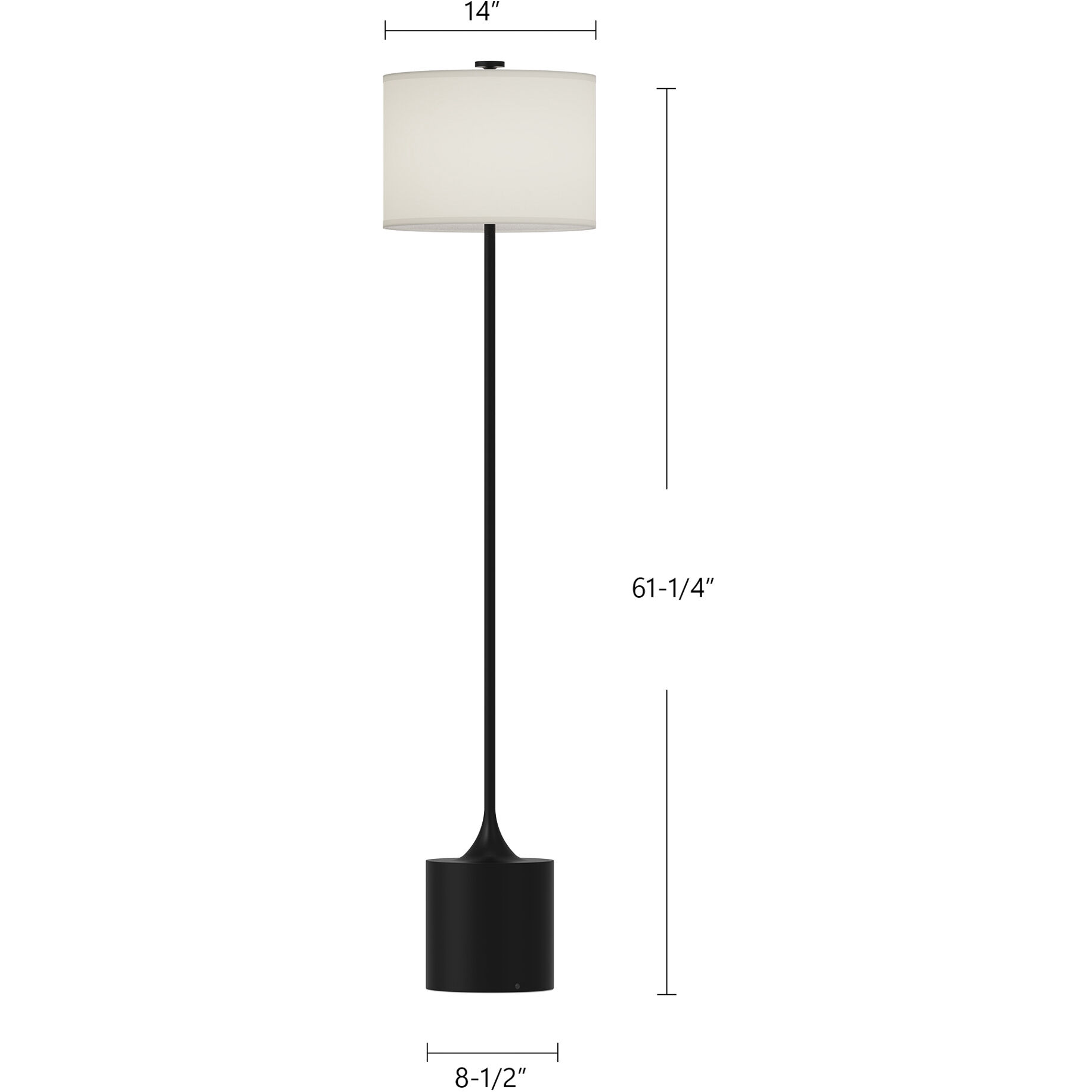 Alora Mood Issa 61.25 inch 60.00 watt Matte Black/Ivory Linen Floor Lamp Portable Light in Matte Black and Ivory Linen