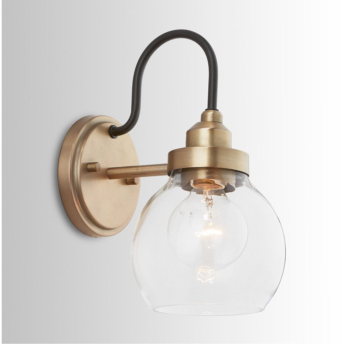 Daphne 1 Light 6 inch Aged Brass and Black Sconce Wall Light