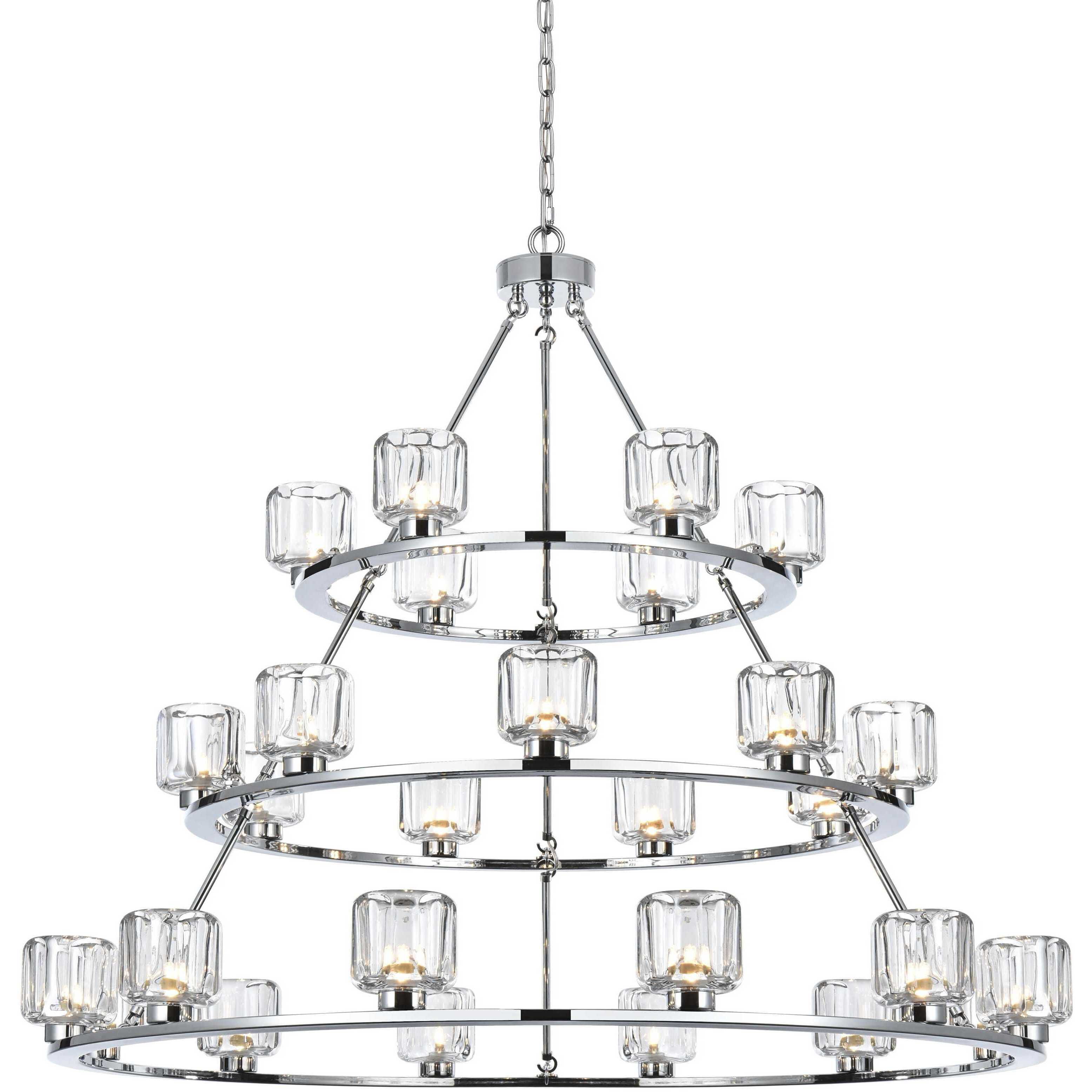 Cadence 27 Light 48 inch Chrome Chandelier Ceiling Light