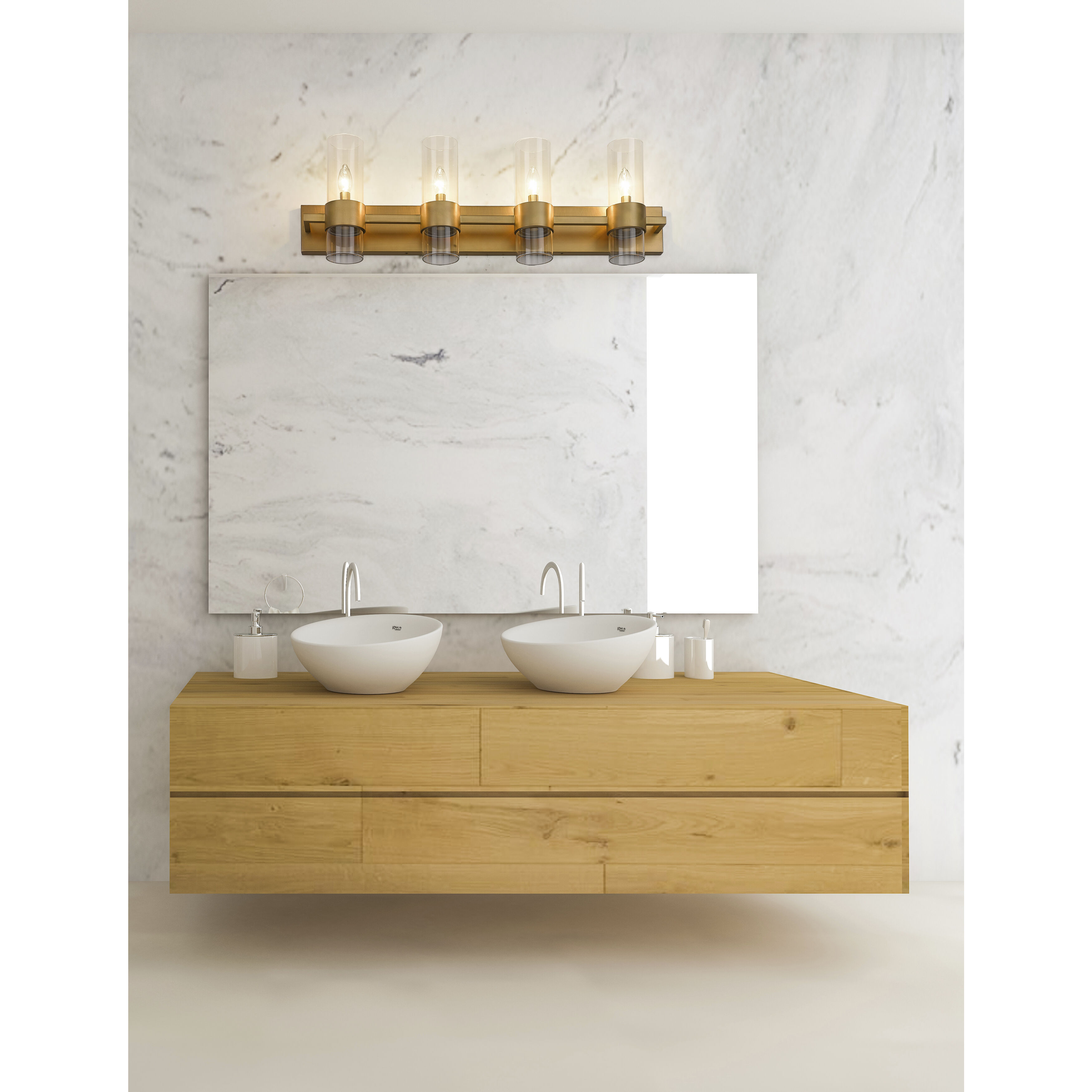 Lawson 4 Light 32 inch Rubbed Brass Vanity Wall Light in Rubbed Bronze