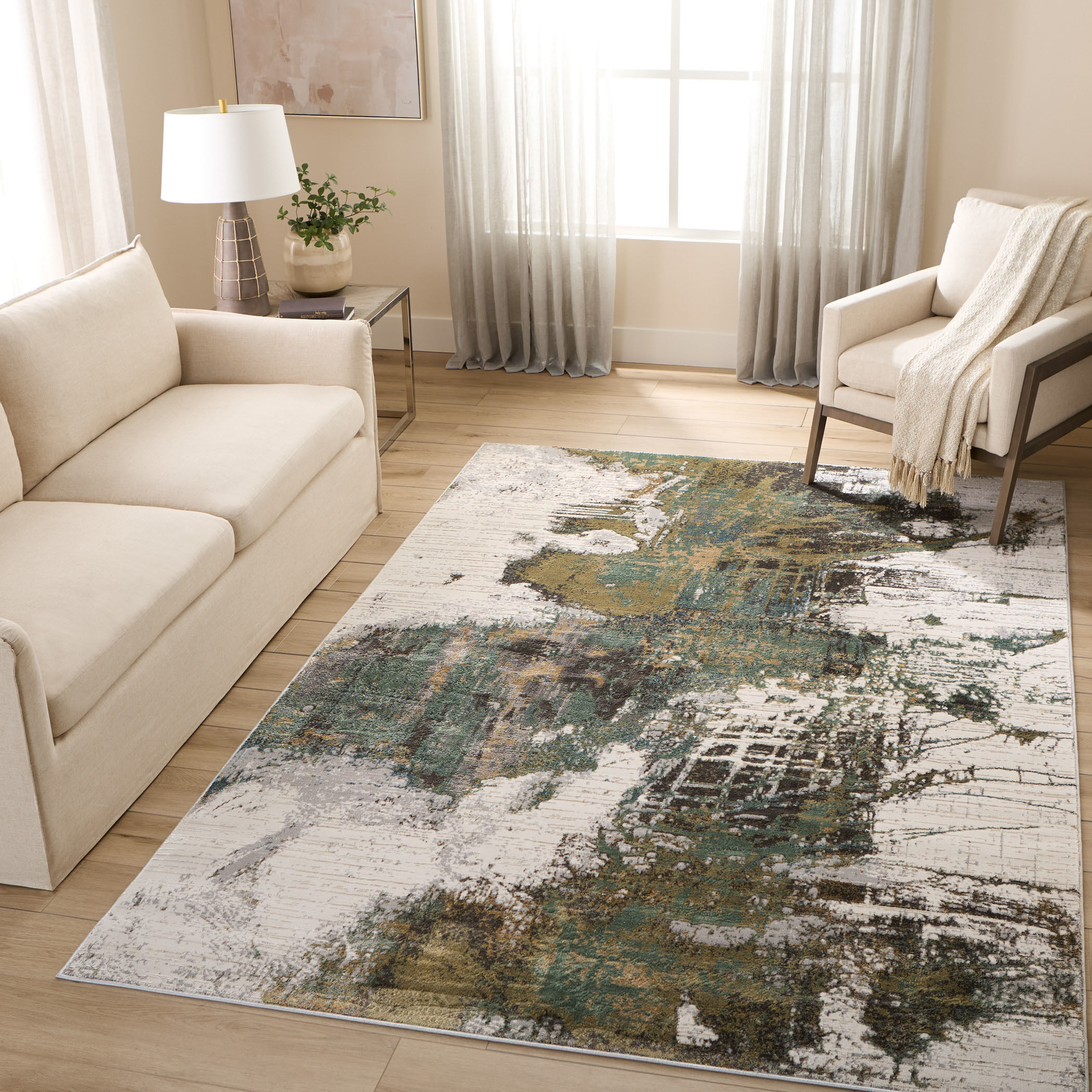 Zaria 36 X 24 inch Earth Tones Rug in 2 x 3