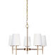 Driscoll 5 Light 25.25 inch Satin Brass Chandelier Ceiling Light