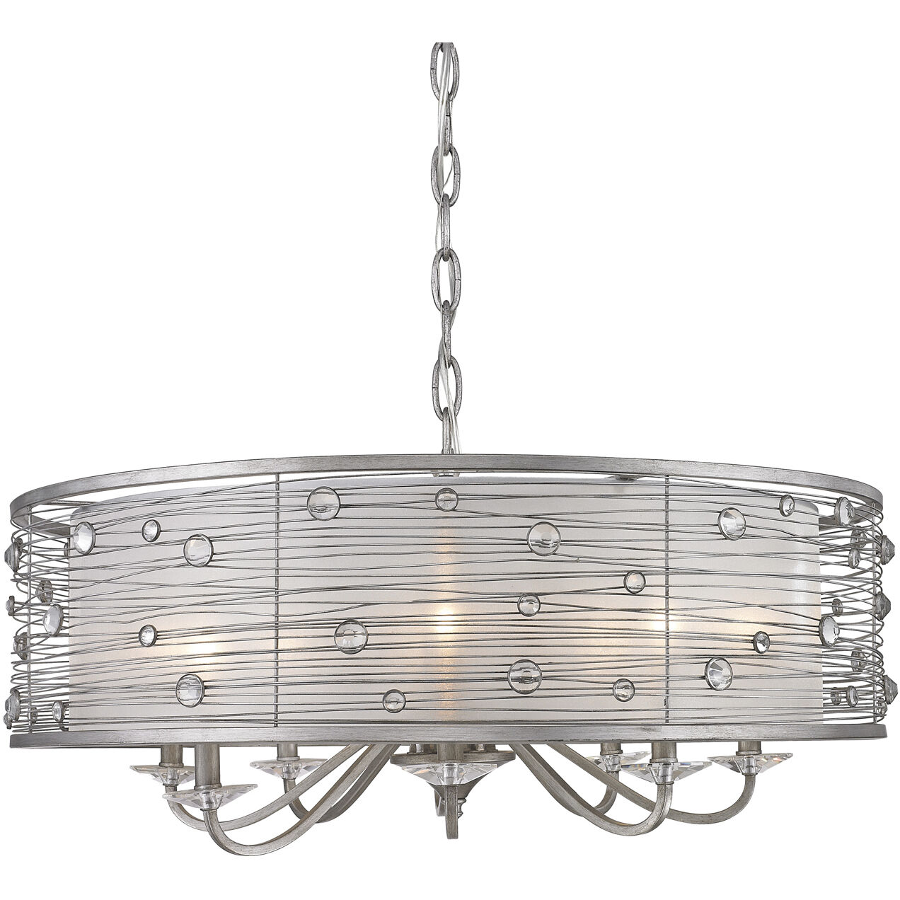 Joia 33.5 inch 60.00 watt Peruvian Silver Chandelier Ceiling Light, Large