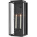 Wright 2 Light 27 inch Midnight Black Outdoor Wall Sconce, Medium