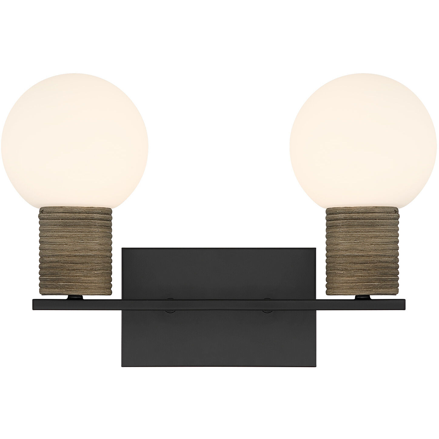 Jarrell 2 Light 14.63 inch Matte Black Bathroom Vanity Light Wall Light