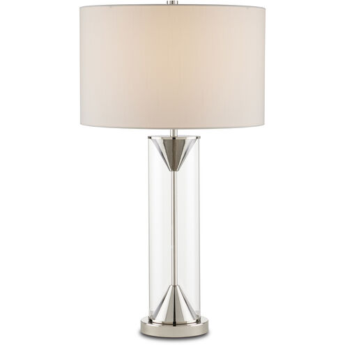 Piers 28.75 inch 150 watt Polished Nickel and Clear Table Lamp Portable Light