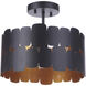 Sabrina 1 Light 13 inch Flat Black and Gold Luster Semi Flush Ceiling Light