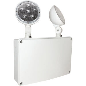 Self-Diagnostic 10 inch White 2-Head Waterproof Wall Emergency Light Wall Light, with Battery Backup