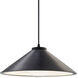 Radiance Collection - Flare LED 11.75 inch Carbon Matte Black and Matte Black Pendant Ceiling Light in Dedicated LED, Form+Finish+Function