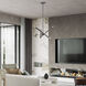 Monaco 6 Light 18 inch Black Chrome Chandelier Ceiling Light