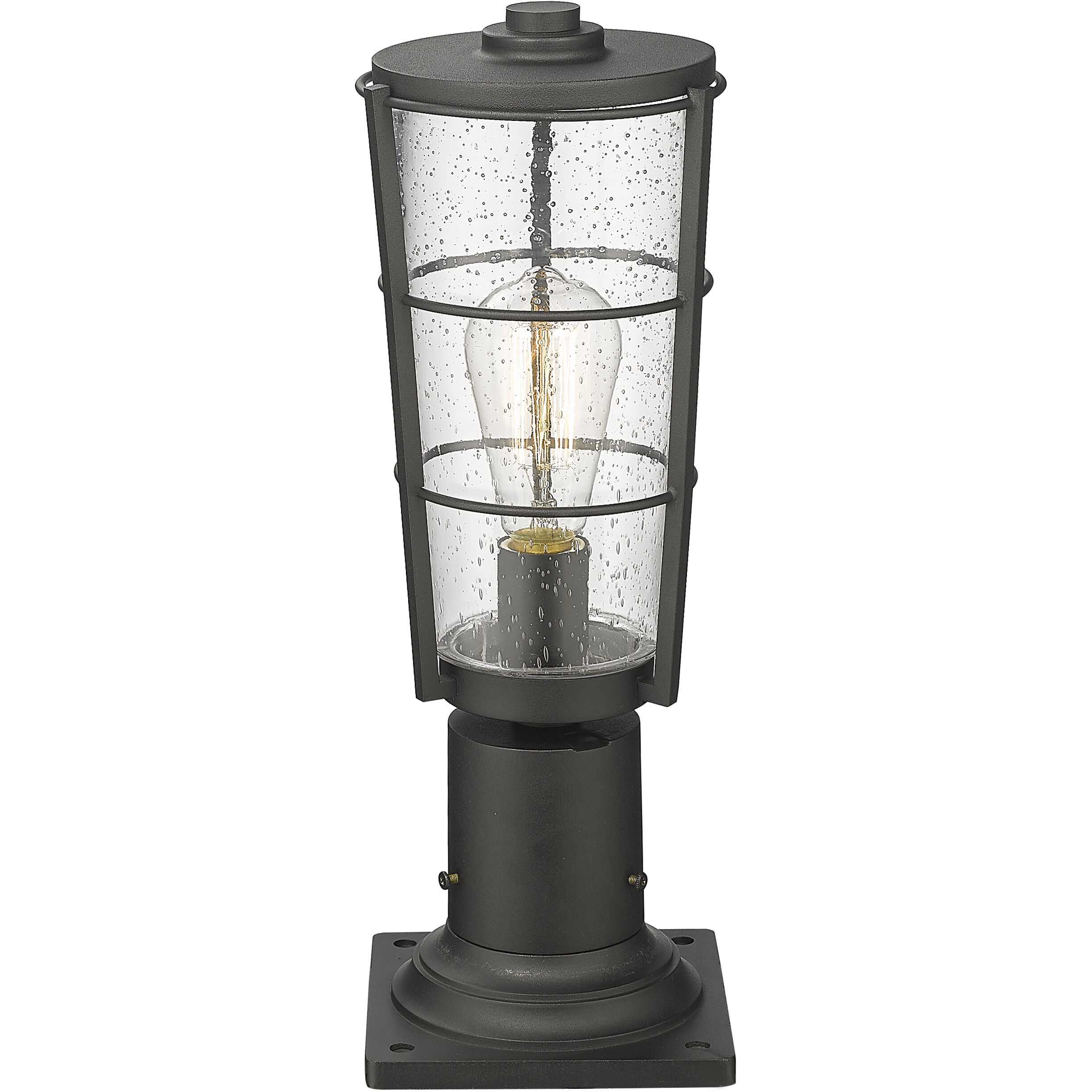 Helix 1 Light 17.25 inch Black Outdoor Pier Mounted Fixture