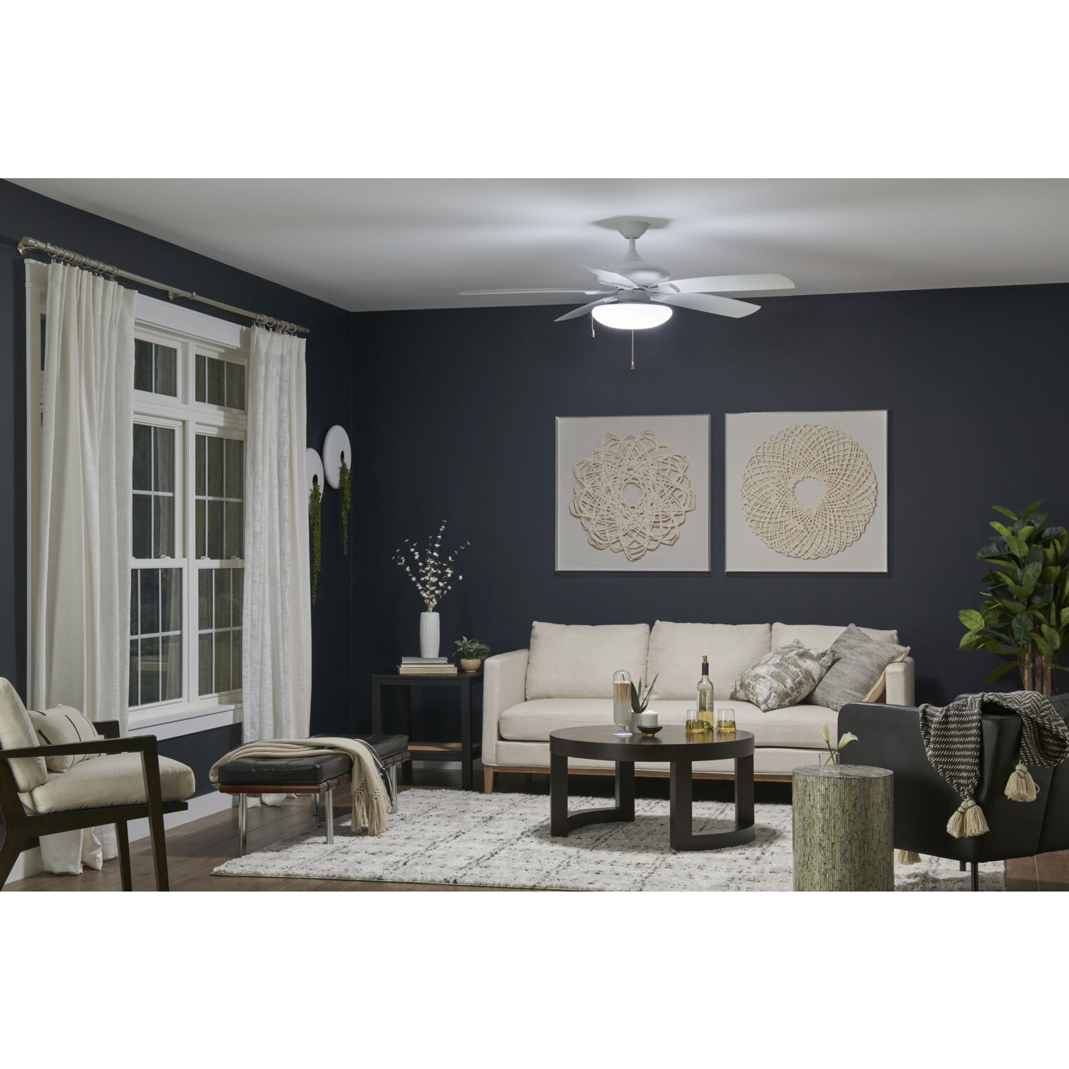 Soft Modern LED White Fan Light Kits