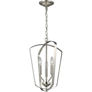 Romee 3 Light 12.88 inch Brushed Nickel Foyer Pendant Ceiling Light, Small