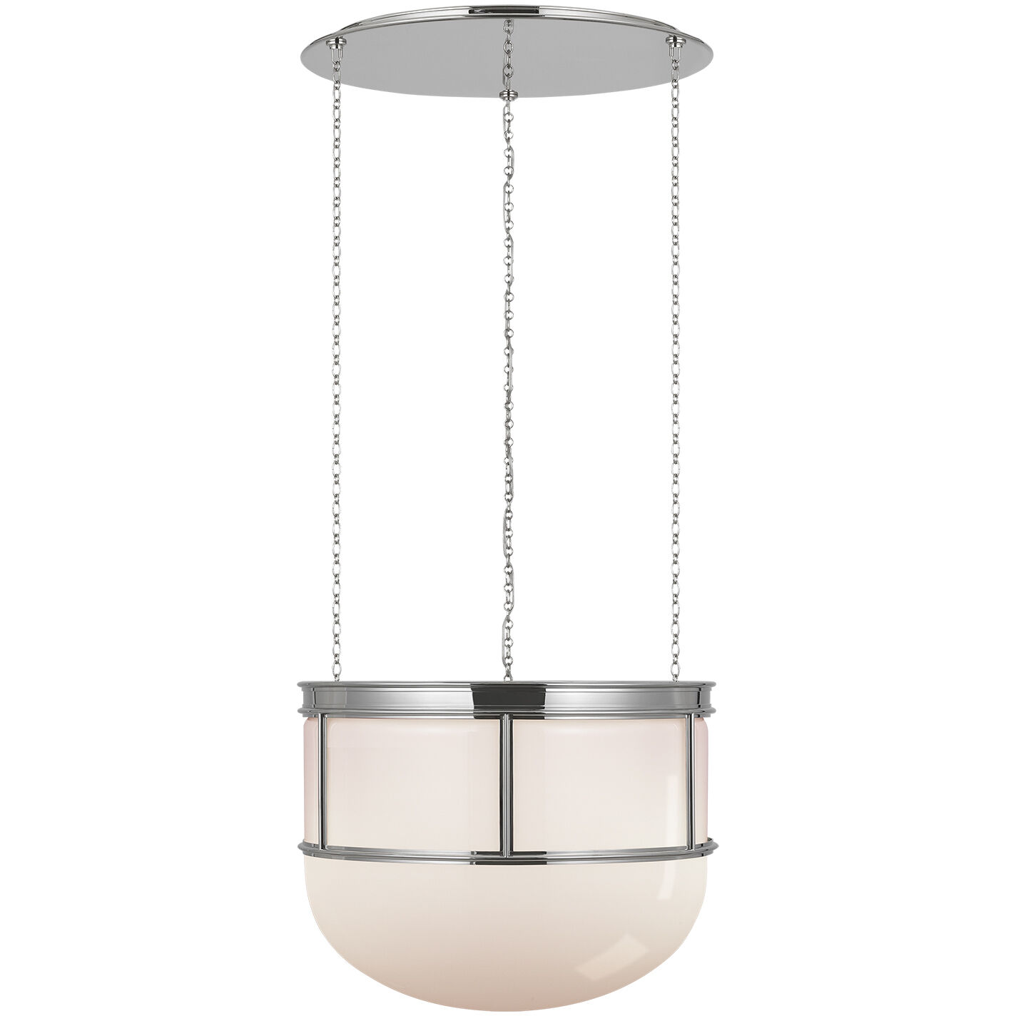 Chapman & Myers Martil LED 24 inch Polished Nickel Lantern Pendant Ceiling Light