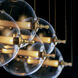 Otto LED 57 inch Black with Brass Accents Pendant Ceiling Light, Sphere