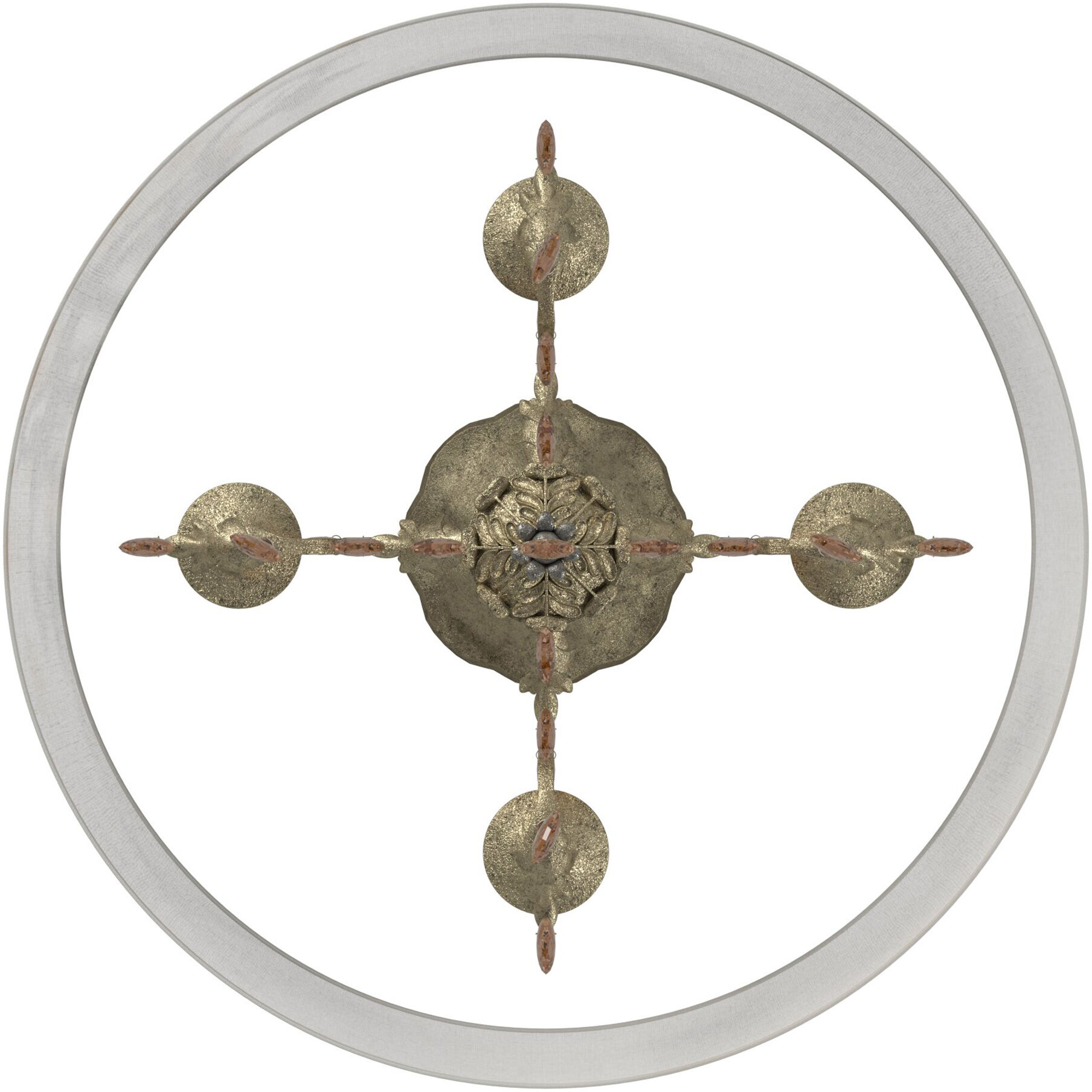 Carlton 4 Light 24 inch Silver Leaf Indoor Semi-Flush Mount Ceiling Light