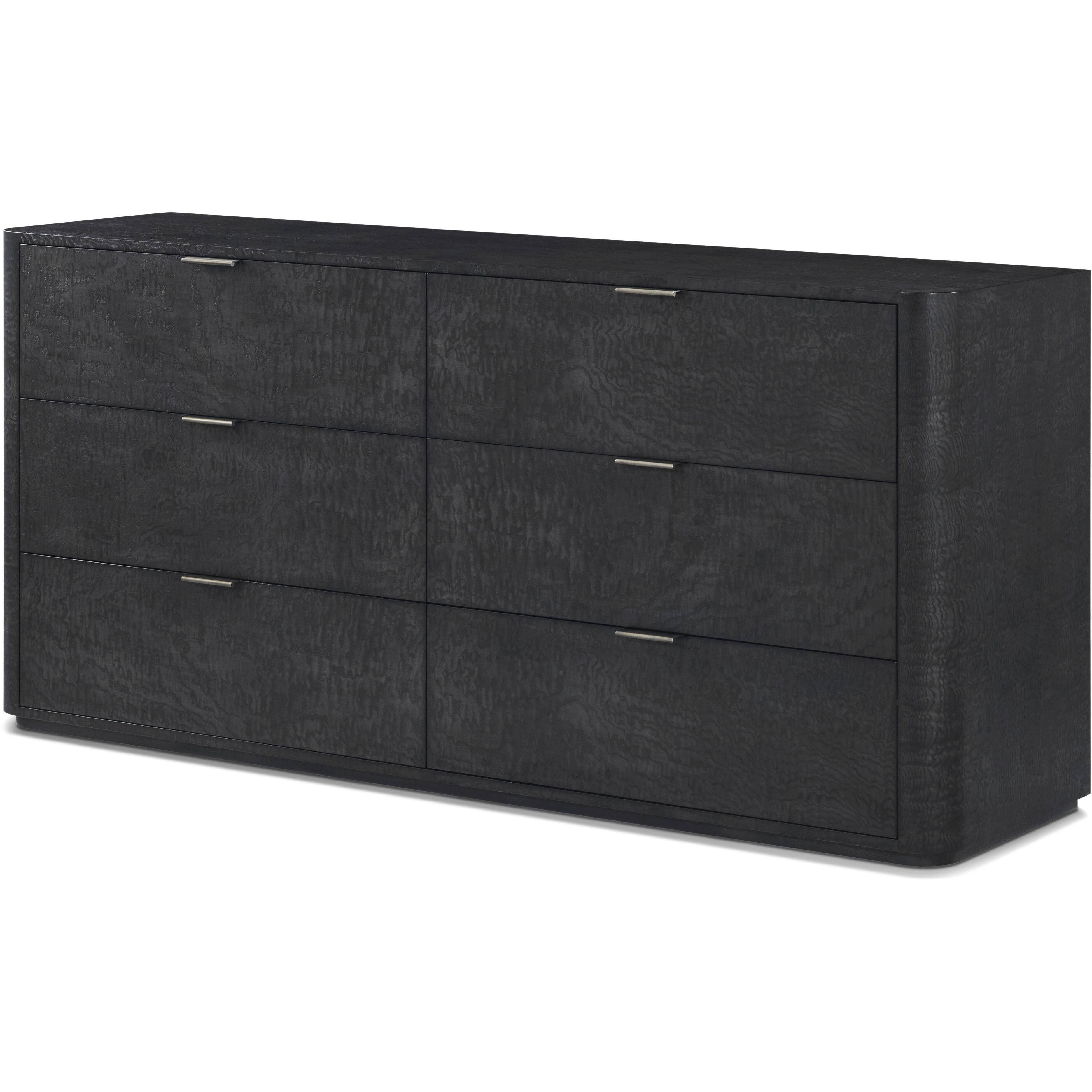 Kesden Silent Black Dresser, Wooden, 6-Drawer
