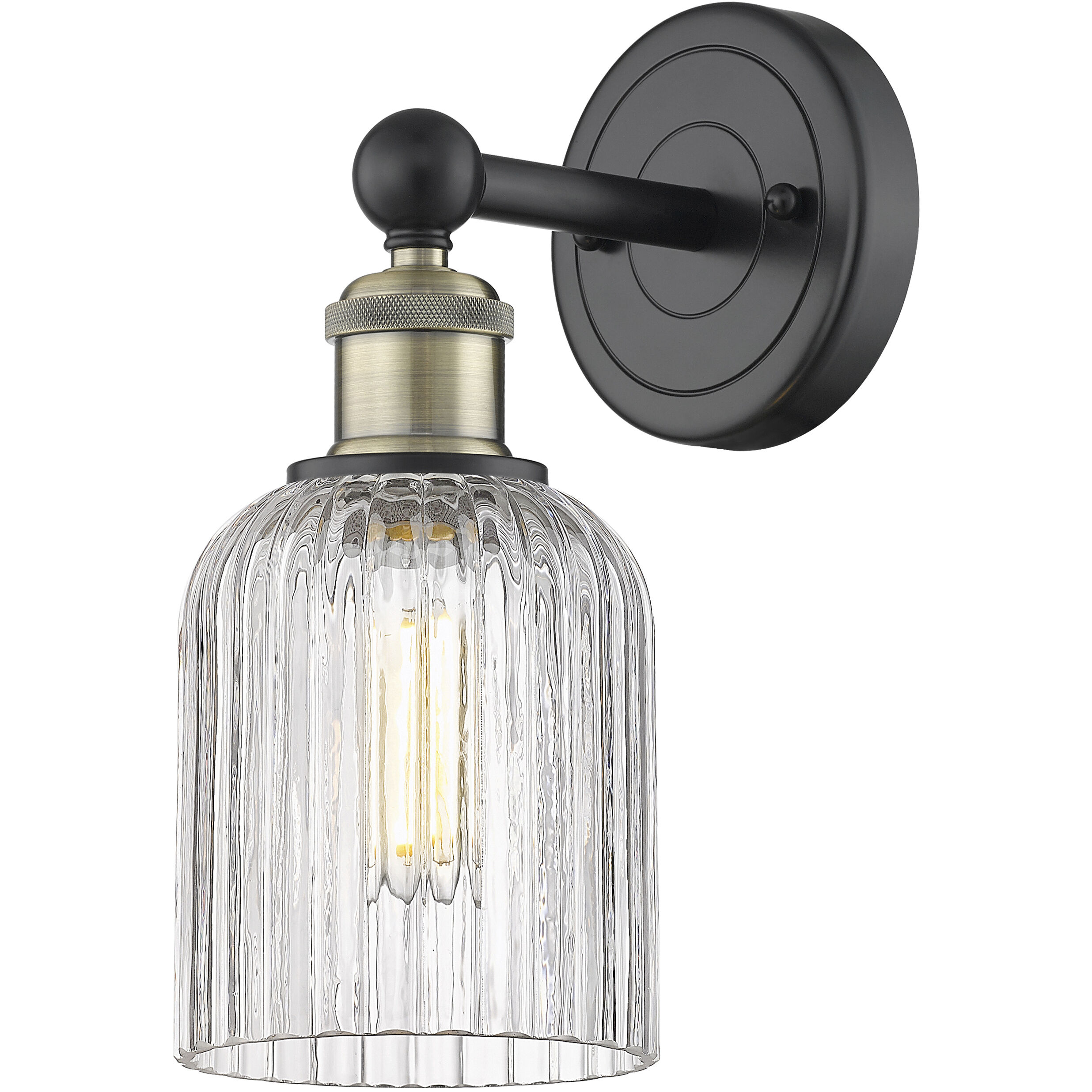 Bridal Veil Sconce Wall Light in Black Antique Brass, Clear