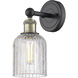 Bridal Veil Sconce Wall Light in Black Antique Brass, Clear