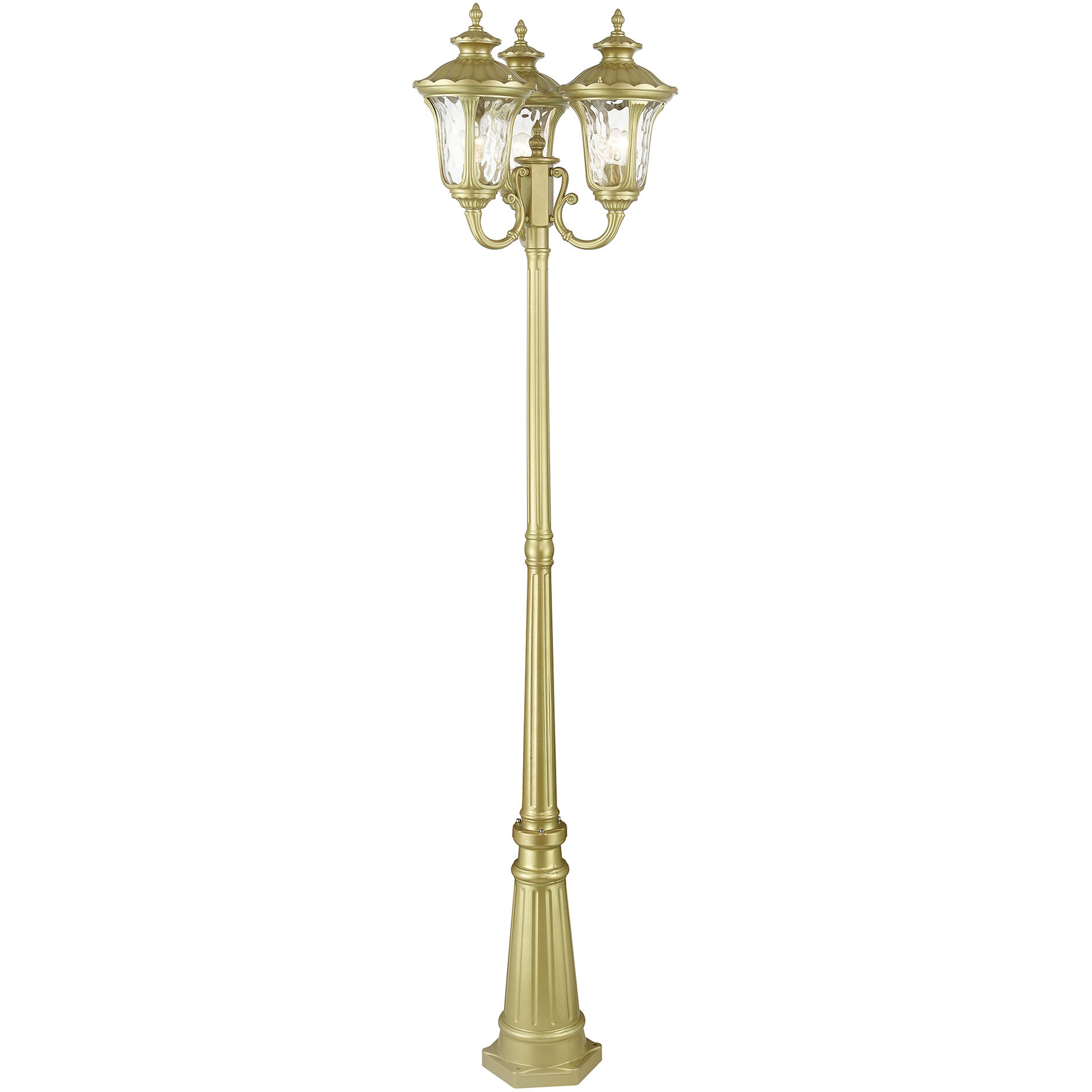 Oxford 3 Light 87 inch Soft Gold Outdoor Post Light, 3-Head