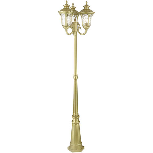 Oxford 3 Light 87 inch Soft Gold Outdoor Post Light, 3-Head