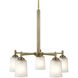 Shailene 5 Light Natural Brass Chandelier Ceiling Light, 1 Tier, Medium