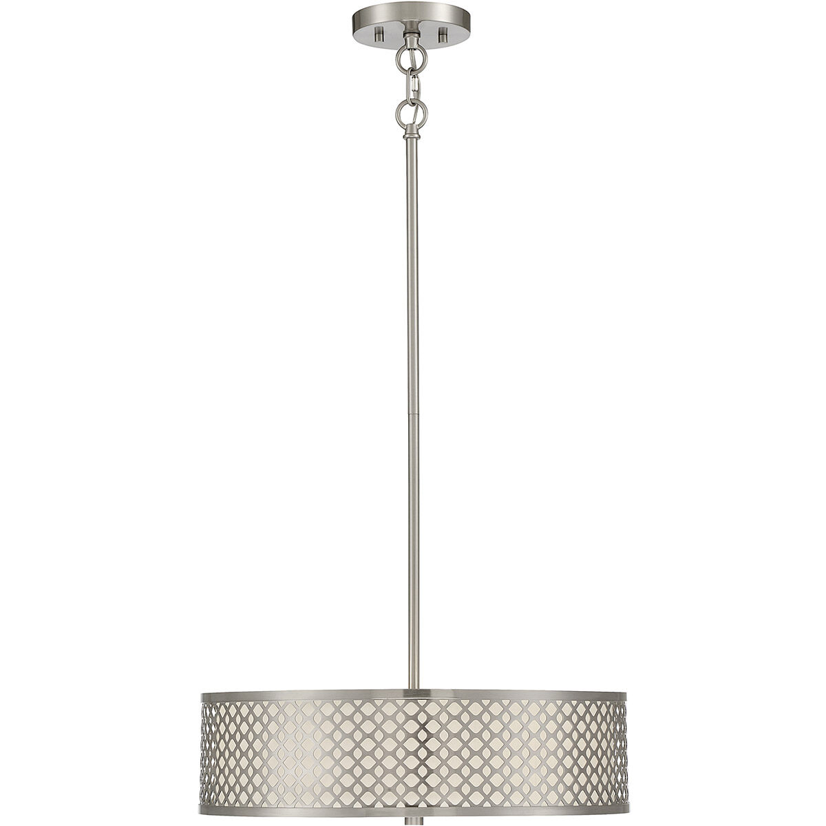 Modern 3 Light 18 inch Brushed Nickel Pendant Ceiling Light