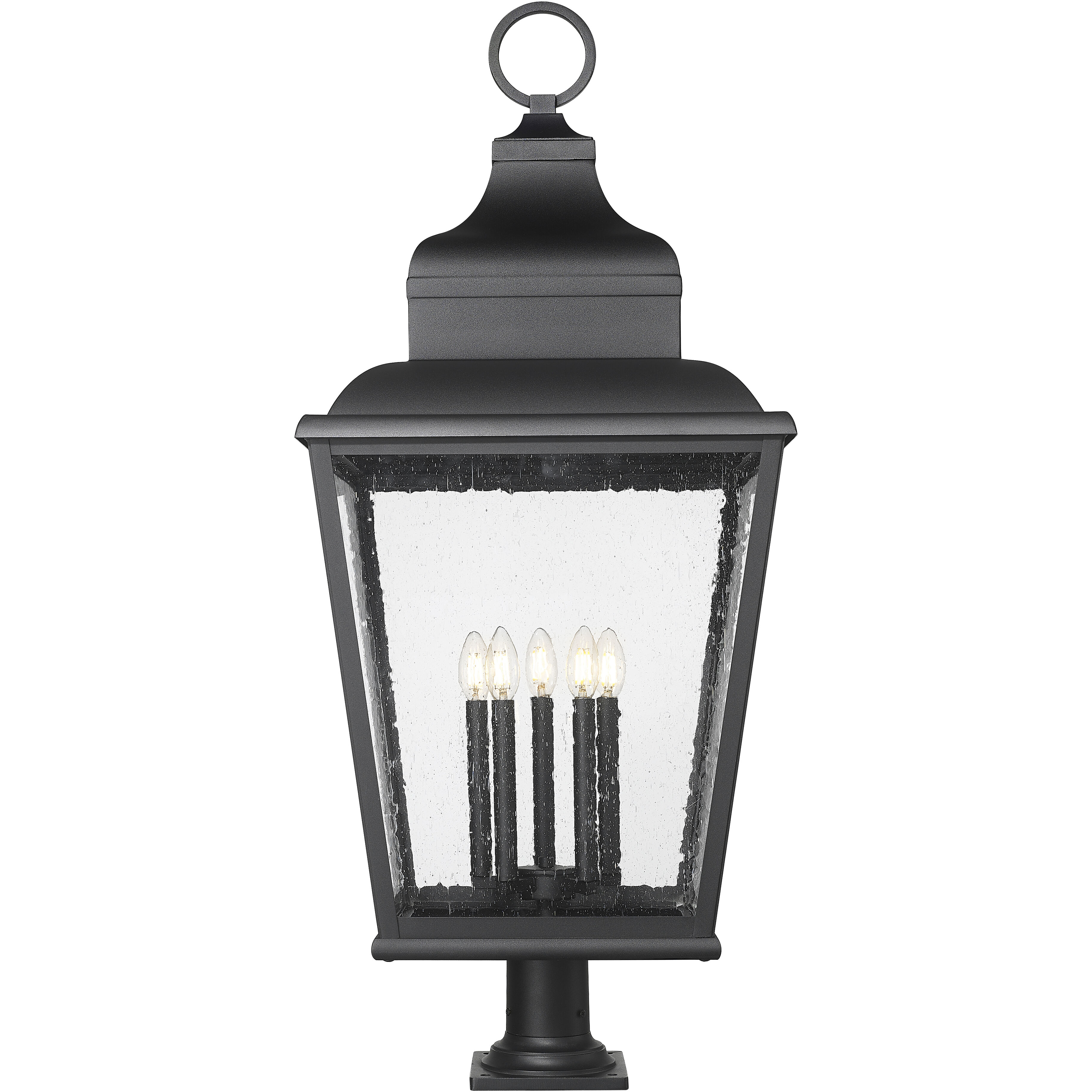 Raphael 5 Light 42.75 inch Sand Black Outdoor Pier Mounted Fixture in Soft Sand Black