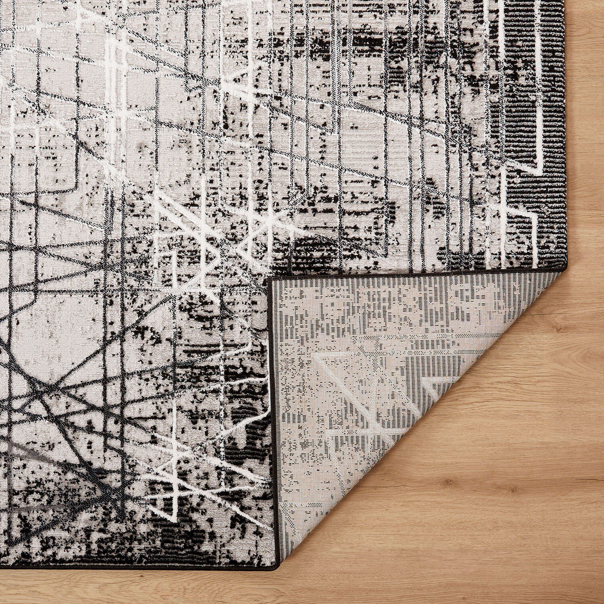 Sesia 114 X 79 inch Black/Grey Rug in 6 x 9