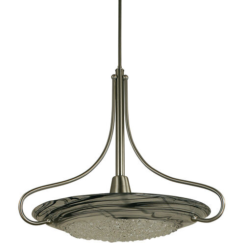 Brocatto 1 Light 27 inch Mahogany Bronze with Gold Leaf Glass Shade Pendant Ceiling Light